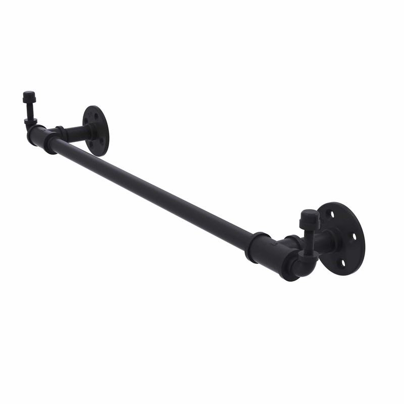 18" Towel Bar with Integrated Hooks, Matt Black Finish